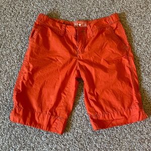 Converse One Star Bermuda Orange Shorts Women Size 2 Pockets
